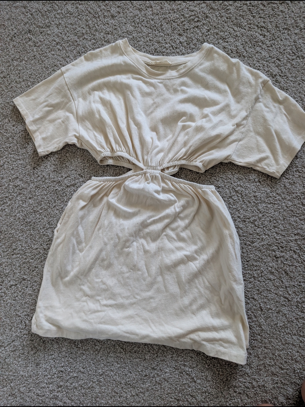 By Together Cream Short Sleeve Top with Scoop Neck